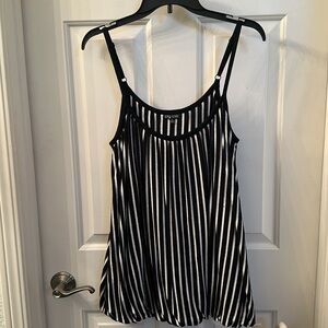 City Chic Black and White Striped Camisole Bubble Hem